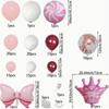Rosa Krona Folieballonger Set Barnkalas Dekorationsmaterial