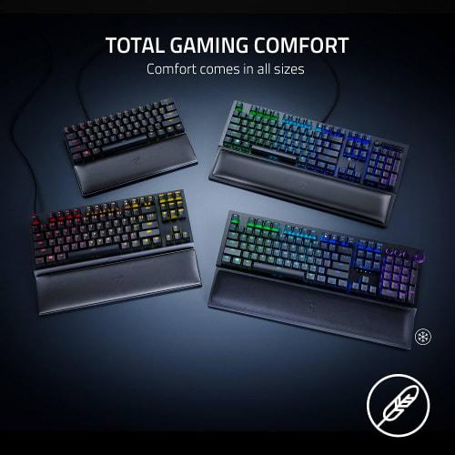 Razer Ergonomic Wrist Rest for Tenkeyless Keyboard Plush Leatherette Memory Foam Cushion Non-slip Rubber Feet