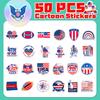 50 American Stars and Stripes Independence Day Stickers American Flag General Election Personalized Graffiti Stickers