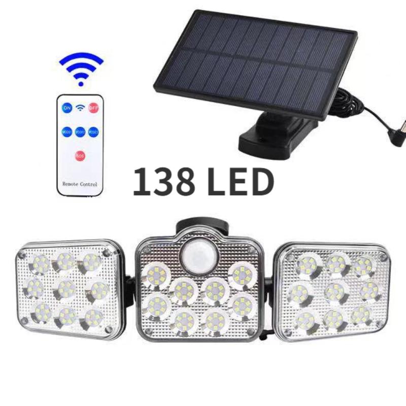 333 LEDS Dış Mekan Güneş Işıkları Hareket Sensörü Güçlü Led Lamba Spot Güneş Işığı Enerji Dış Bahçe Duvar Dekoru Için Su Geçirmez