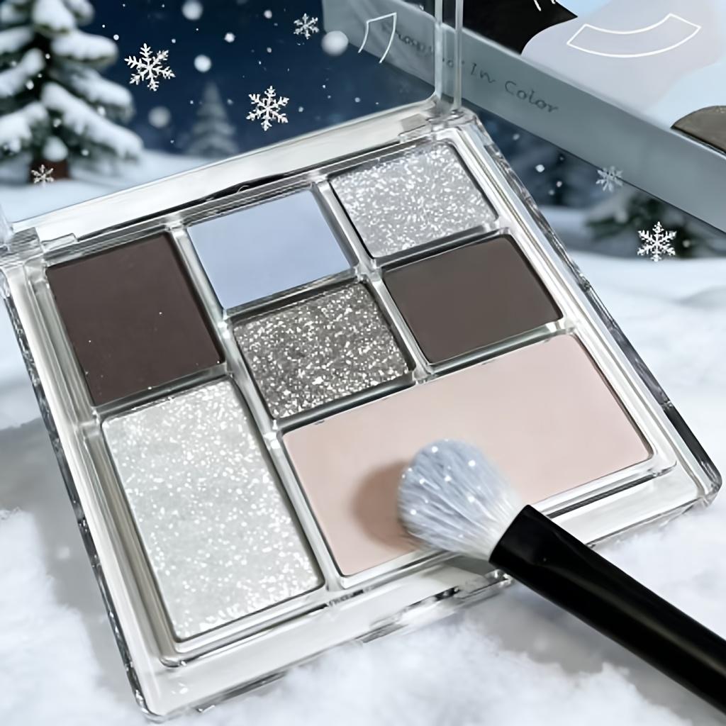 Matte Shimmery Eyeshadow Palette, Nude Brown, Natural Eye Contouring Easy To Use, Portable Versatile Makeup Palette, Daily Commute No Makeup Look