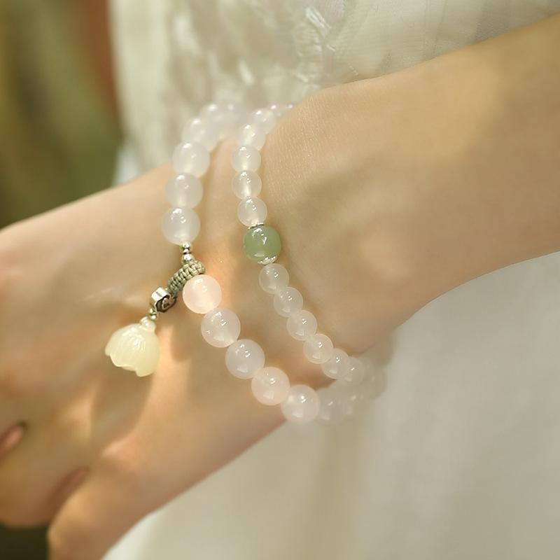 

Shopkeeper s Recommendation Design s9Silver-white agate natural Hetian jade bracelet for women, trendy and fashionable for commuting Ai Lian talks about the b