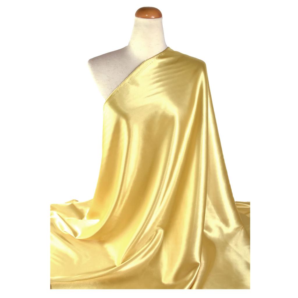 Solid Satin Soft Polyester 122cm Wide x 5m Light for Crafts and Handmade Supplies Fabric, Satin, 100% Polyester, Approx. Cut, Col. 17, Yellow, OKS310,
