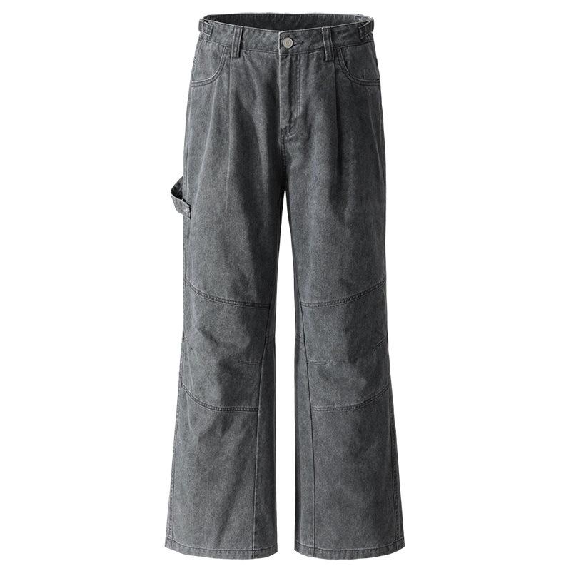 American Retro Pleated Work Pants Men's Pants Loose Straight Paratrooper Casual Pants