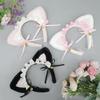 Handmade girl Lolita Comic-Con headgear lace bow accessories maid simulation cat ear headband cat tail suit