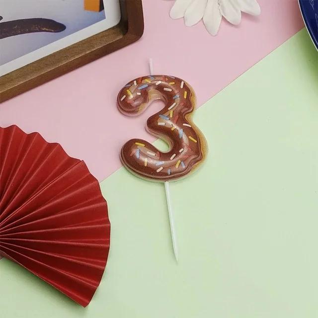 Candy Color Happy Birthday Number 1 2 3 4 5 6 7 8 9 Candle Multi Colored First Year Celebration Cake Decoration Children's Party