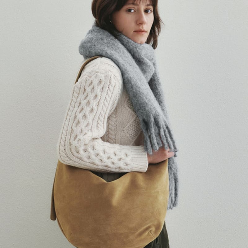 Neev Chunky Tassle Wool Muffler (Gray)