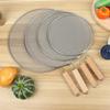 Stainless-Steel Anti-splash Screen Durable Cooking Cover Grease Splatter Screen Guards Mesh Wooden Handle