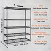 Storage Shelving Unit, 5-Tier Adjustable, 2000 Lbs Capacity, Heavy Duty Garage Shelves Metal Organizer Wire Rack, Black, 60" L X 24" W X 78" H for
