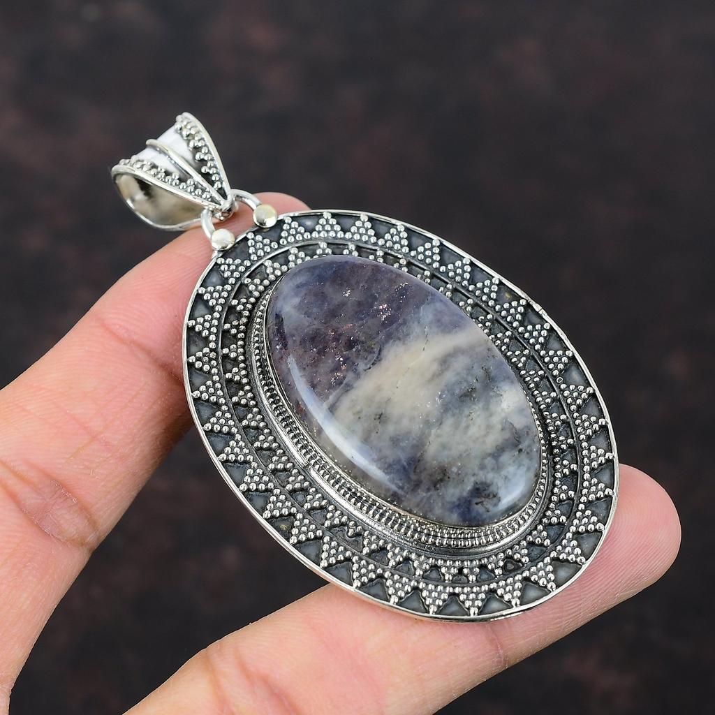 Iolite Sunstone Pendant 925 Sterling Silver Pendant High Quality Gemstone Jewelry Handmade Brand New Pendant Gift For Mother Vintage Jewelry