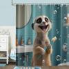 1 Meerkat - Patterned Printed Shower Curtain, Cute - Style Home - Decor Bathroom Curtain, Including 12 Hooks, Suitable for Windo