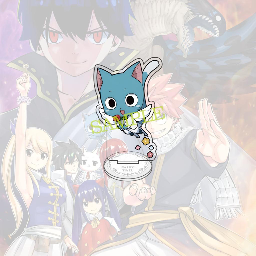 Anime FAIRY TAIL 10 Cm Acrylic Natsu Happy KEAI Elza Lucy Jellal Mirajane Standing Model Gray Desktop Decoration Fan Gift