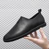 Fashion Business Lightweight Flats All-match Mens Slip on Shoes Men's Genuine Leather Loafers Casual Soft Non-Slip Dress Shoes for Men