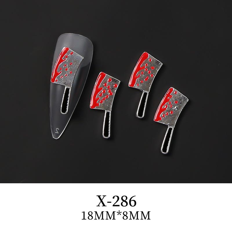 

Cross-border Halloween Bloody Cutlery Nail Art Metal Jewelry Stickers