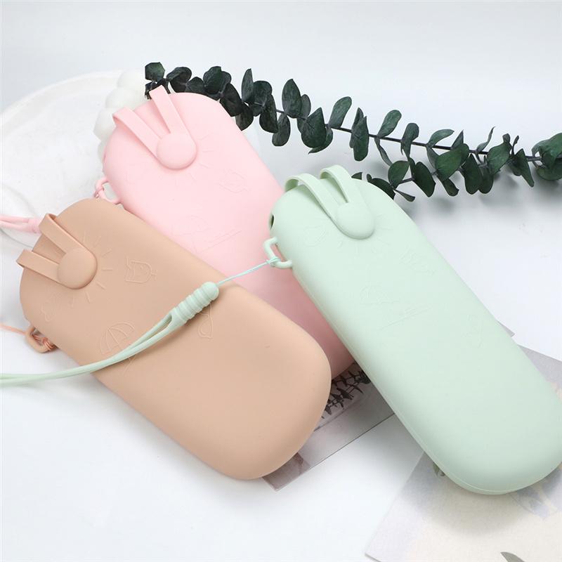 Ultra-light Soft Silicone Glasses Case With Hand Strap Travel Sunglasses Cover Anti Scratch Dustproof Glasses Protective Cover