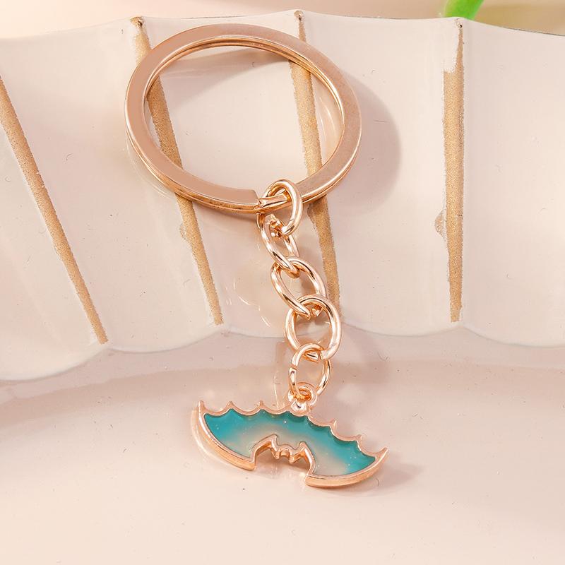 Cute Enamel Pumpkin Keychain Halloween Ghost Bat Key Ring Pendants for Handbag Decor DIY Halloween Jewelry Accessories