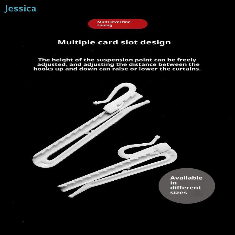 50Pcs White Plastic Curtain Hooks Adjustable Curtain Clip Hooks Suitable For Curtains Door Curtains And Shower Curtains