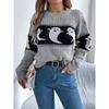 Autumn/Winter Women's Hoodie Halloween-themed Ghost Contrast-colour Long-sleeved Pullover Women's Knitted Sweater Top