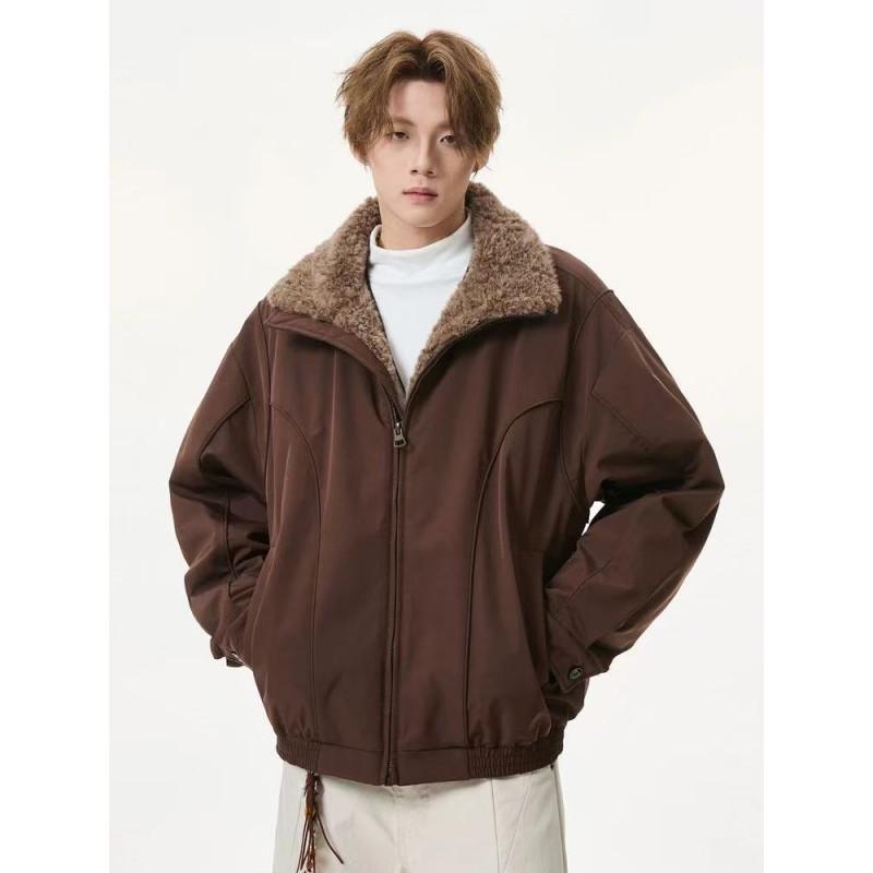 Herren Luxus Bergadler Lammwolle Winter Daunenjacke