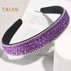 Retro Wide Hair Hoop Shiny Rhinestones Inlaid Lightweight Headband Bright Color Hairband Hair Accessories