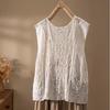 Vest for Women Cotton Skeleton Sleeveless Knit V Neck Vest Tops Solid Color Casual Lace Camisole Vest