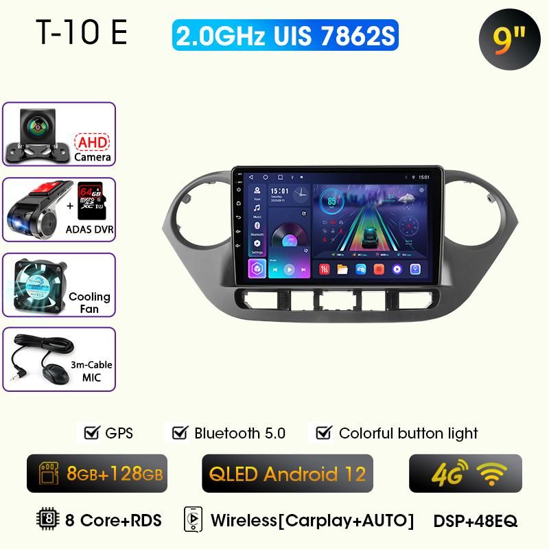 9" Car Radio For Hyundai Grand I10 I 10 2013 2014 2015 2016 2017 2018 Android12 Carplay Auto Multimidia Video Player Head Unit