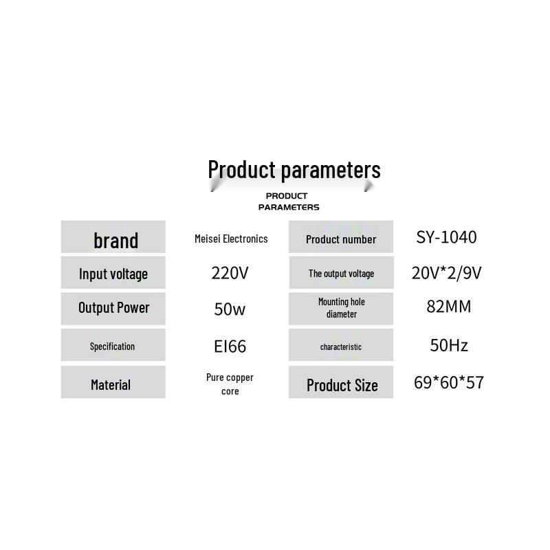 

SY-1040 Bluetooth Amplifier Power Transformer 220V to Dual 20V/9V USB-50W