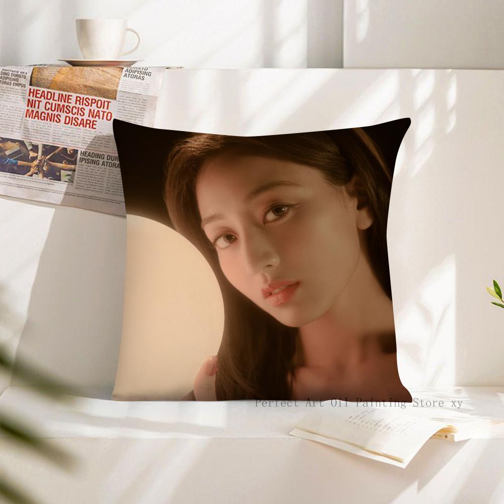 1PC Korean Group Jihyo Pillow Case Square Pillow Cushion Cover Bedroom Sofa Room Decoration Casual Kpop T-TWICE Pillow Cover