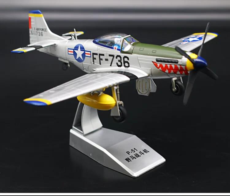 Diecast 1:48 Scale P51 Mustang Fighter Alloy Model Toy Simulates Military Combat Aircraft Model Souvenir Display Ornaments