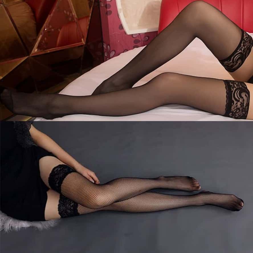 NEW Fashion Breathable Ultra Thin Stocking for Lolita Cute Girls Women Sexy Black White Over Knee long Socks Tight High Lace silk Stockings Plus Size