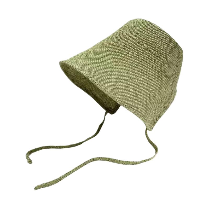 Linen Straw Regency Bonnets Hats For Women Sun Hats Bow Beach Cap Big Wide Brim Cloche Hat Chapeau Femme Lace Up Outdoor Summer