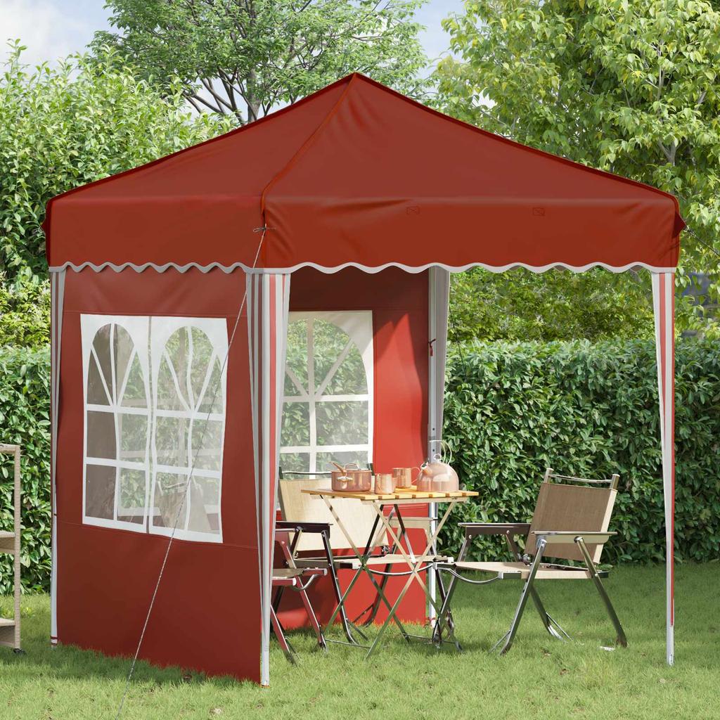 Pop Up Party Tent 195 X 195 X 245 Cm Terracotta Oxford Fabric