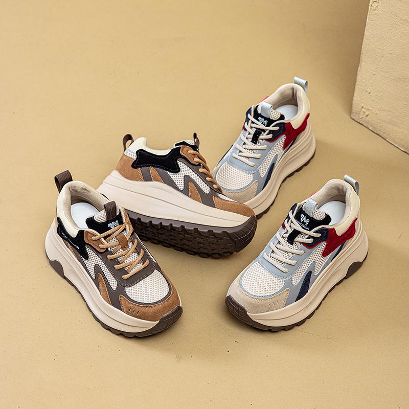 Small Man Thick Sole Heightening Forrest Gump Shoes Women's 2025 New Little White Shoes Casual Fashion Versatile Breathable Sports Women's Shoes