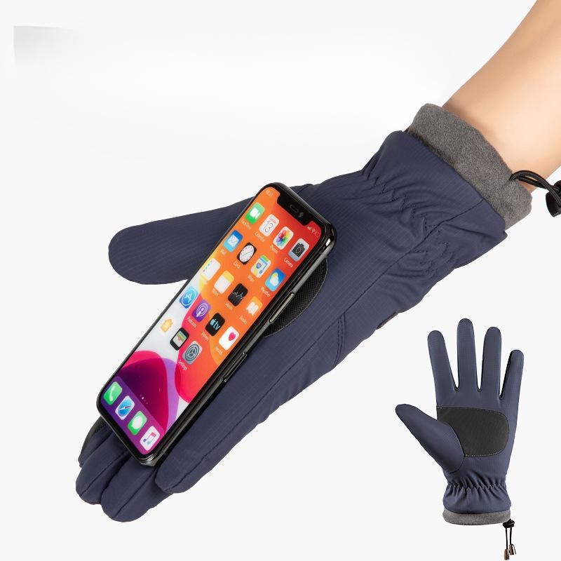 Warm Gloves for Men Driving Outdoor Mountaineering Windproof Waterproof Bicycle with Velvet Touch Screen Driving