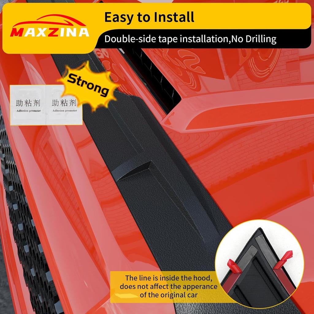 Hood Protector Compatible With 2014- Toyota Tundra Hood Shield TPE Hood Deflector Hood Guard For Tundra Accessories