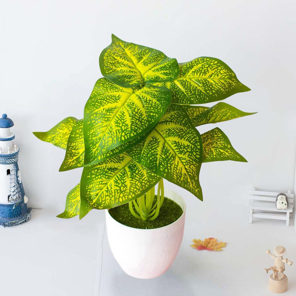 Yellow Potted Plant Brown Fake Plant Flowers Floral Décor