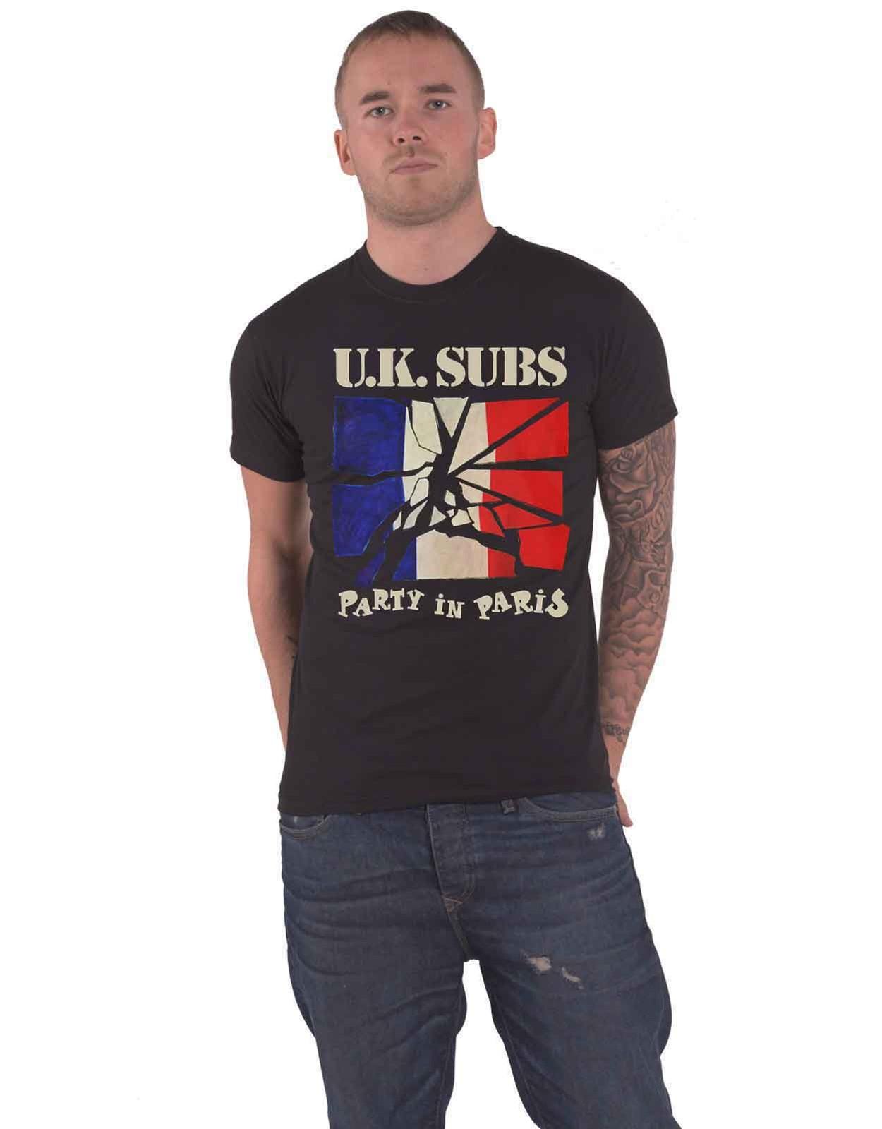 UK Subs T  Party In Paris Band Logo new Official Mens Black Unisex T-Shirt XXXXL
