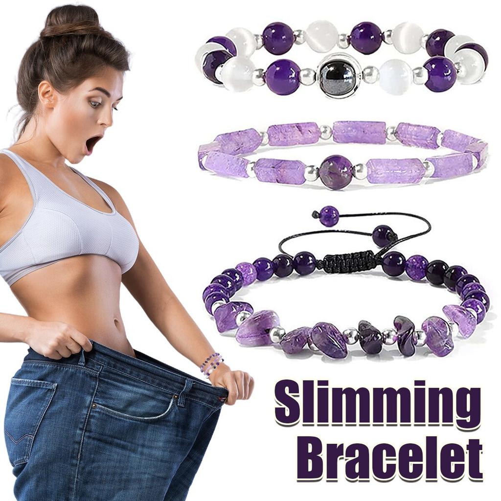 3pcs/Set Body-Purifying Amethyst Bracelet for Weight Loss, Yoga, and Meditation - Healing Stone Zircon for Women and Men