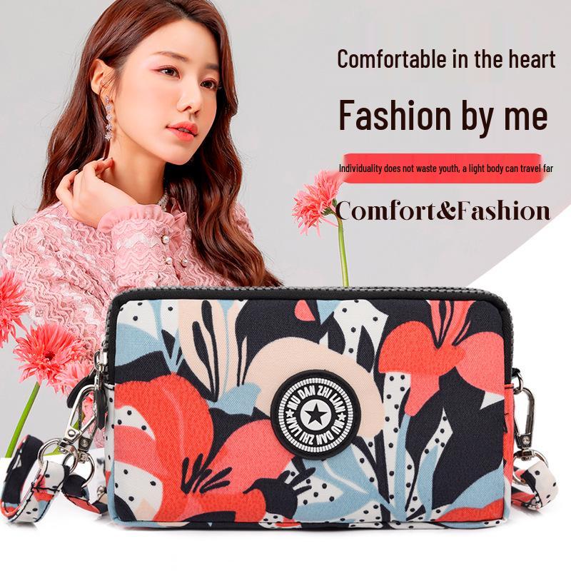 Women's Fashion Canvas Cell Phone Crossbody & Wristlet Handbag