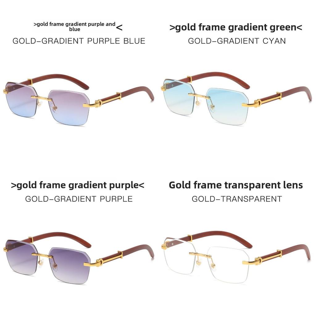 Cheetah Pattern Modern Metal Square Sunglasses With Blue Lenses For Stylish Sun Protection