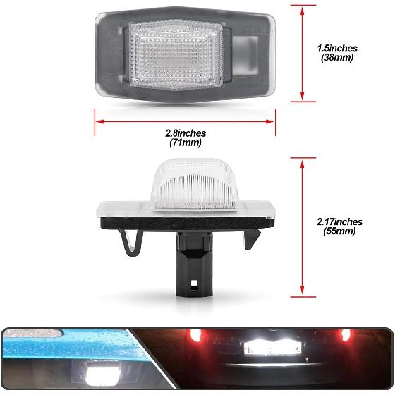 2Pcs LED License Plate Lights Number Lamp for Maz'da Miata MX-5 1999-2005/Protege 99-03/Protege5 02-03 Powered by High Power SMD Xenon White LED