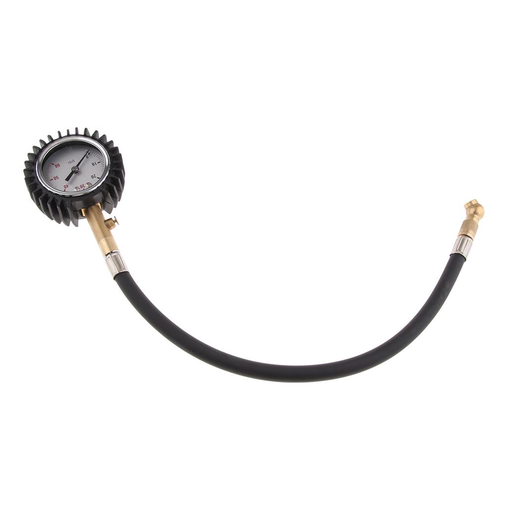 Auto Tyre Air Pressure Gauge 0-60PSI High Accuracy Plastic Dial Meter for Car and Motorcycle Use