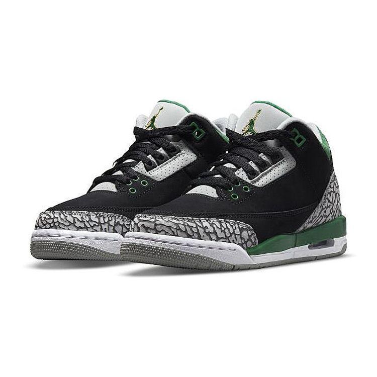 Air Jordan 3 Retro GS Pine Green Dětské tenisky Černá Cementově šedá Bílá 398614-030