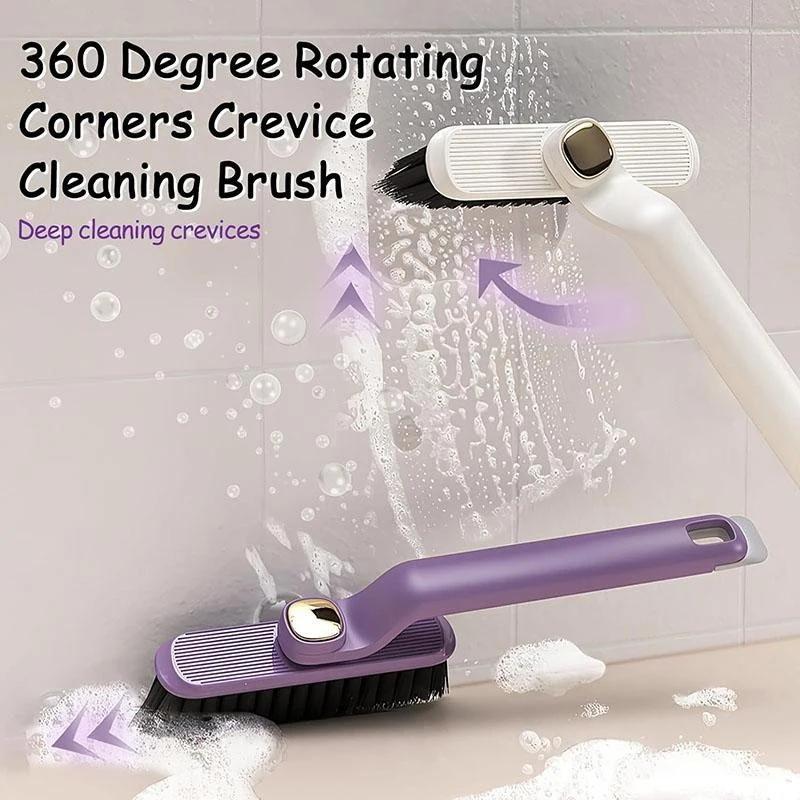 Rotating Gap Brush, Bathroom Brush, Floor Brush, 2-in-1 Hard Bristle Cleaning Brush