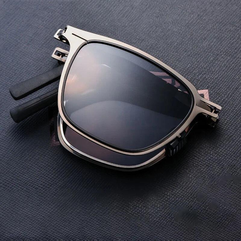 Ultra Light Stainless Steel Folding Sunglasses Polarized Driving Glasses for Men Women Eyewear