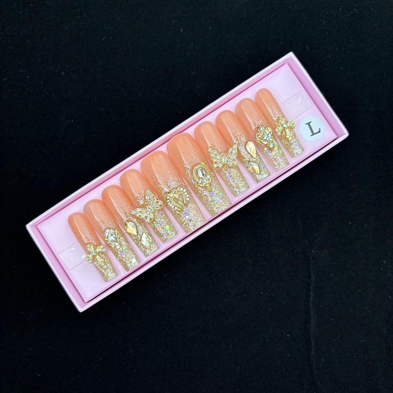 INS Hot Selling Accept Customization Duck Shape Artificial Fingernails Manicure False Nails with Glue Stickers Press on Nails