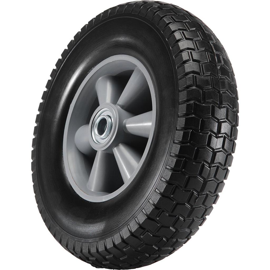 Solid PU Run-Flat Tire Wheel, 10", 2-Pack, 180 lbs Dynamic Load, 220 lbs Static Load, Flat Free Tubeless Tires and Wheels for Hand Truck, Utility