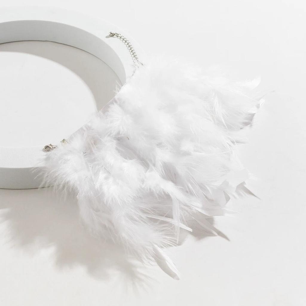 Elegant Trendy Multilayer White Natural Feather Bracelet for Women Korean Fashion Adjustable Bangles Y2K Jewelry Accessories New