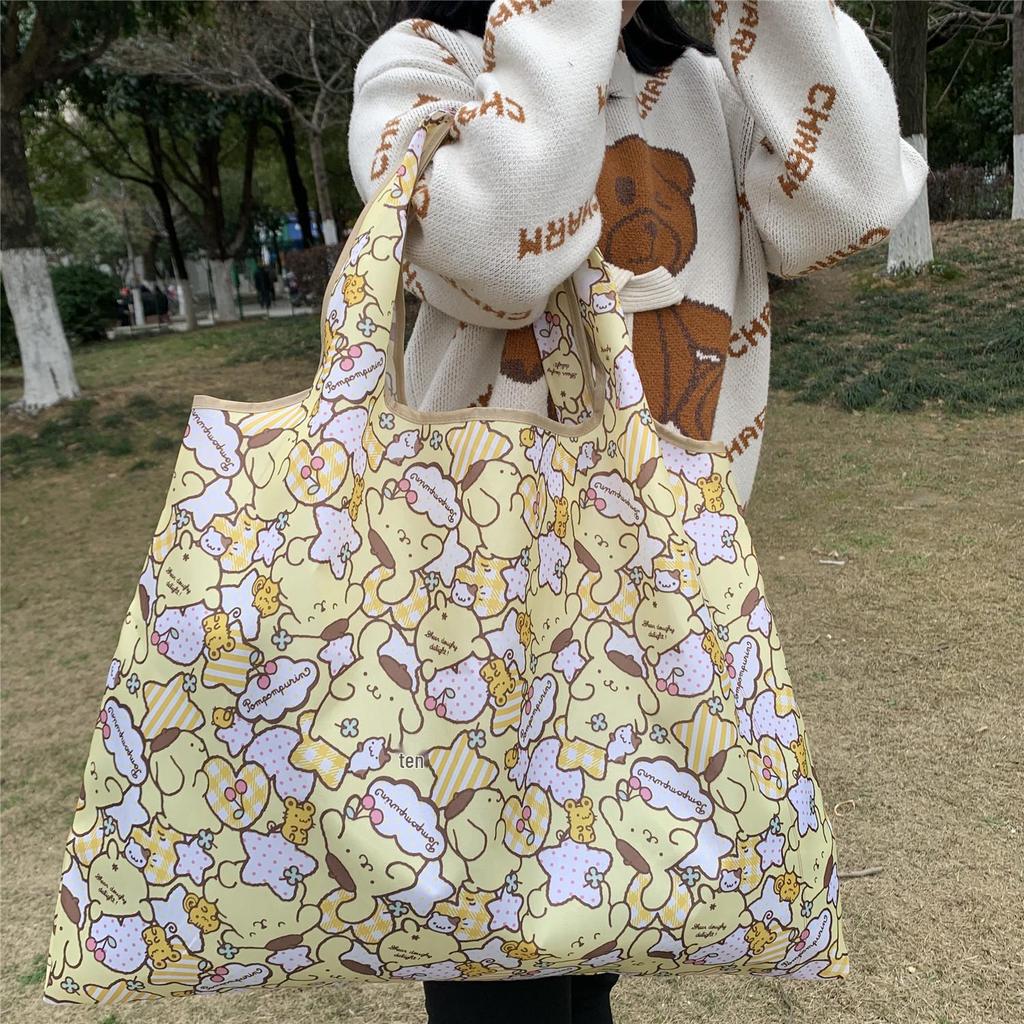 Eco-Friendly Foldable Korean Style Portable Shopping Bag - Medium Size Handbag