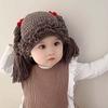 Breathable Baby Braid Wig Hat Windproof Newborn Headgear Fashion Kids Knitted Hat  Winter